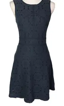 Brixon Ivy Women’s Navy Blue Lace Overlay Fit & Flare Dress Size2