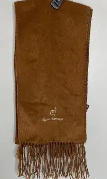 ALPACA CAMARGO Scarf Neutral Brown Fringe Warm Autumn Fall Winter Indie Lagom