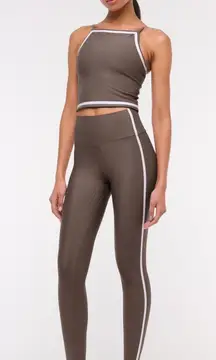 NWT YPB Abercrombie SculptLuxe Tan/white athletic workout Leggings small