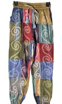 Rising‎ International Women Small Patchwork Pants Casual Peace Ohm Bottoms X2-9