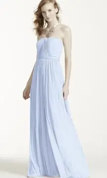 David's Bridal  Versa Dress Convertible 10 Way Bridesmaid Dress Ice Blue 8