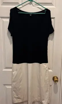 NWT DKNY Donna Karan New York Blue & White Dress Size‎ 14 Career Casual Pockets