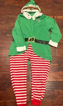 Buc-ee’s Beaver Christmas Elf Hoodie One Piece Jumpsuit Adult 2XL BUCEES EUC