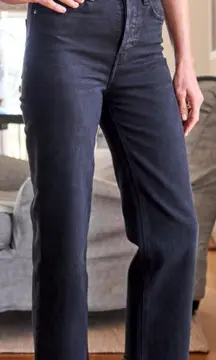 Frank & Eileen Monaghan High Waist Raw Hem Crop Jeans Black‎ Size 27 NWOT