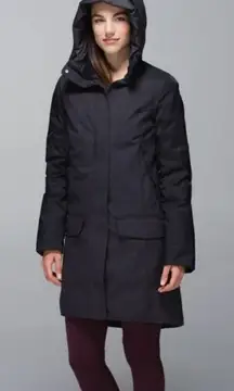 Lululemon Blizzard‎ Parka Black Heathered Dark Gray Coat Jacket 6 Down Winter