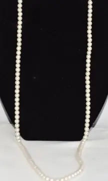 Vintage Stunning Petite Faux Pearl 28" Formal Prom Bridal Party Necklace