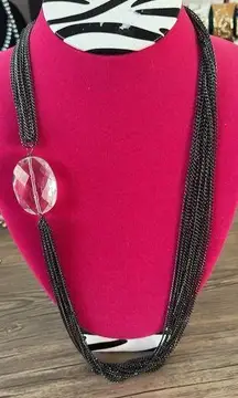 Joan Rivers Silver Chain with Crystal Pendant Necklace