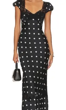 Free People Butterfly Babe Midi Dress in Black And White Comb