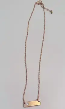 Gold and rhinestone bar necklace