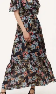 Loft Floral Off-Shoulder Maxi Dress Babydoll Butterfly Y2K Milkmaid Romantic XS