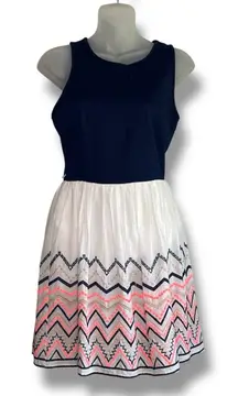 City Triangles embroidered open back dress