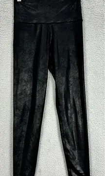 Aerie Offline Leggings Womens Small Short Black‎ Crackle High Waist Athleisure