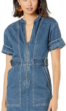Free people dream on denim mini dress size medium