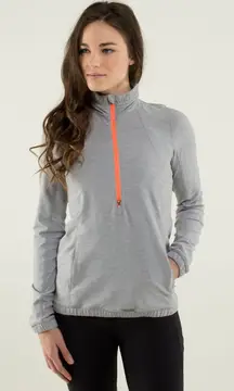 Lululemon Pullover Womens 4 Heathered Grey‎ Forthright 1/2 Zip