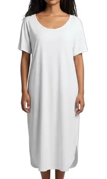 Double Zero Modal Midi Tee Shirt Dress Cream Size L Minimalist Quiet Luxury Soft