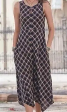 Sundance Town & Country Asymmetrical Plaid Midi Dress