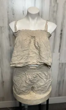 Simplee Tan two piece set of shorts and top