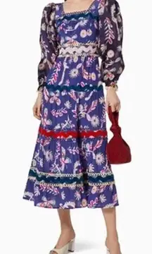 CeliaB Barbara Floral Crepe Dress – Navy – Size XS