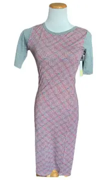 NWT Womens Lularoe Floral Julia Wave Print Jersey Dress - Sz XXS
