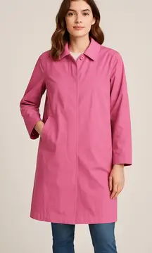 Vintage‎ Esprit Women's Solid Pink Knee-Length Rain Coat, size S