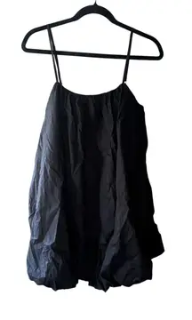 Hunter & Brown Bubble Black Mini Dress Large Holiday Party Glam Formal Cotton