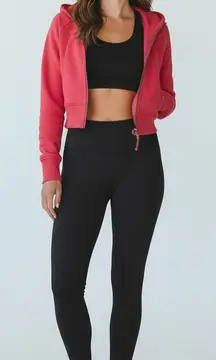Lululemon Scuba Full Zip Cropped Hoodie in Lip Gloss