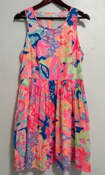 Lilly Pulitzer Kassia Playa Hermosa Floral Swing Dress Size 10