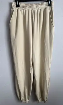 WeWoreWhat Cream Biege Terry Boyfriend Sleek Jogger Sweatpants Womens M