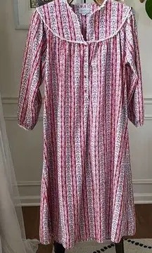 Lanz of Salzburg Cotton Flannel Heart Nightgown Pajamas PJs Modest M