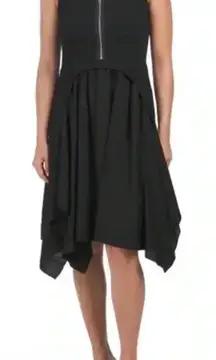 CYNTHIA ROWLEY BLACK LINEN FIT AND FLARE DRESS size‎ Xs