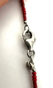 Silpada  sterling silver  red beaded heart  necklace