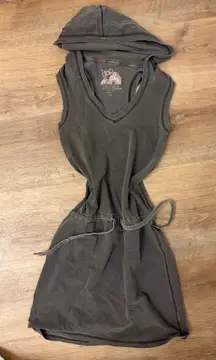 Vintage Gap Grey Hooded Dress Jumpsuit 