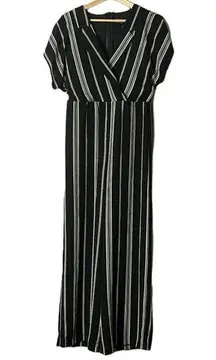 Luxology vertical stripe black white jumpsuit size 6