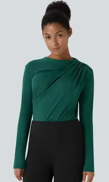 Halara NWT Halara Cowl Neck Ruched Long Sleeve Slim Work Top - Size XS