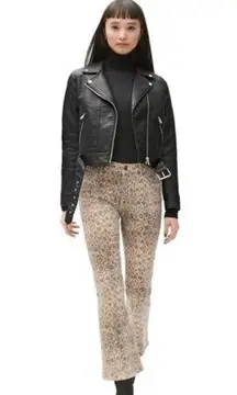 Frame Le Crop  Mini Boot Snake Print Jeans