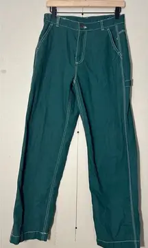 NWT Gap High Rise 90's Loose Carpenter Pants June Bug Green Sz 4