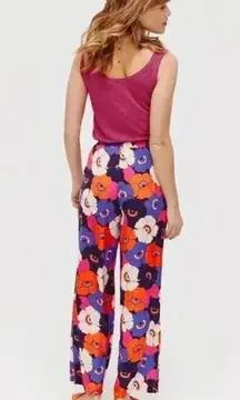 Jules & Leopold Floral Pull On Wide Leg Pants Boho Hippie 70s Size Medium New