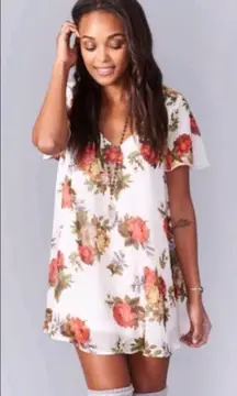 White Floral Mini Dress