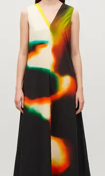 COS x Uzrambo Abstract Multicolor Silk‎ Cotton Maxi Dress