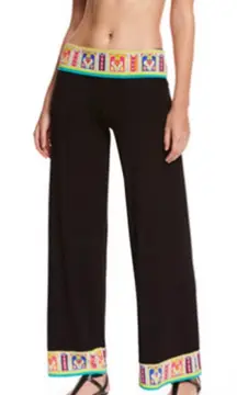 Trina Turk NWT‎ Nepal Wide Leg Swim Coverup Pants Black Multi Women’s Size Large