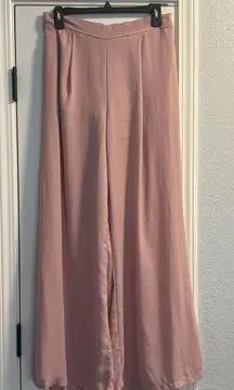 Twinkle Pink Blush Wide Leg Pants Lounge Pull-On Elastic High Rise Large Shorts