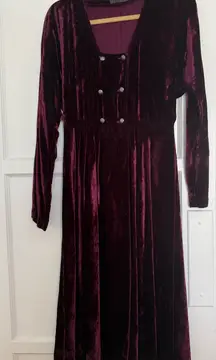 Vintage Crushed Velvet Maxi Dress