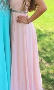 Pink Backless Prom Dress