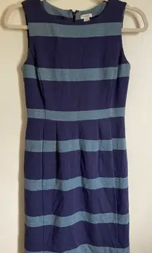 Fossil Y2K Retro Blue Striped Pleated Sleeveless Dress #Gr