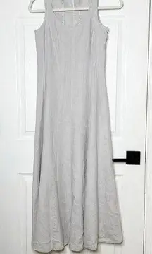 J. JILL 100% Linen Light Gray Midi Sleeveless Dress Size XS NO SIZE TAG READ