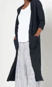 J Jason Wu black‎ waffle knit open front cardigan duster size S