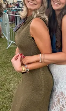 Zara Mock Neck Chain Link Dress