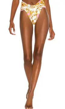 Agua Bendita X REVOLVE Lily Bikini Bottom Pink Brocade Womens Size XS