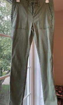 Light Green Corduroy Skinny Pants