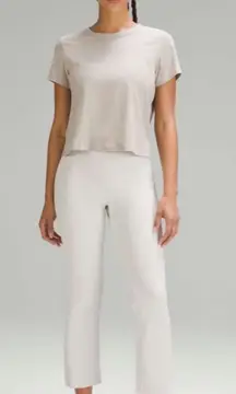 Lululemon Ribbed Softstreme Zip-Leg High-Rise Cropped Pants 25" Bone size 10